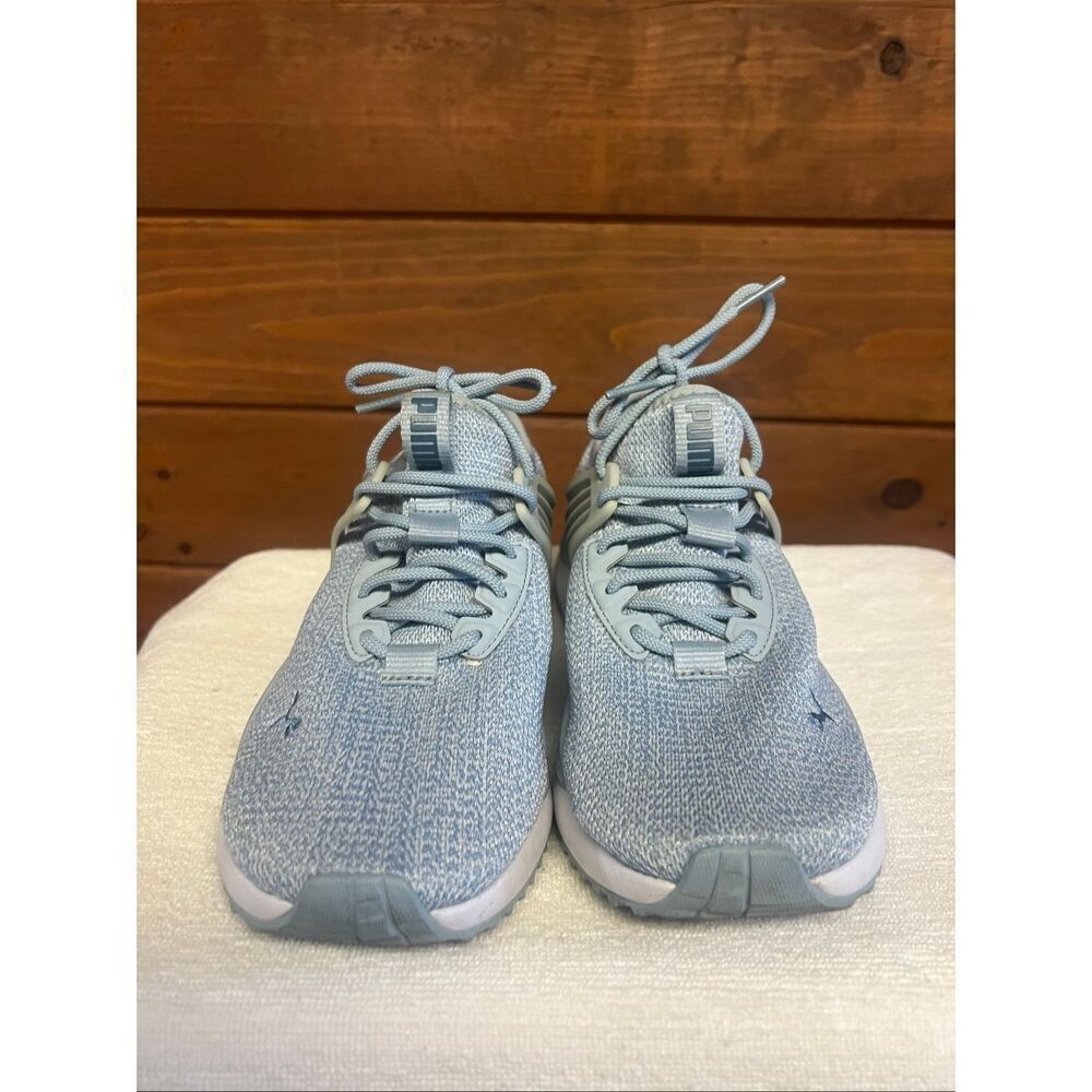 Puma Womans Pacer Future sneakers in a light blue knit Sz 7 - Picture 7 of 8